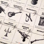 Some of the items available to help you on your adventure, all from the core box. Items range from a shrink ray gun to an acoustic guitar.