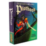 An image of the Plothook character box for Paperback Adventures. Once you're hooked, you will be reeled in. A pirate with a skeletal arm stands atop a ghostly ship.
